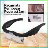 BEST SELLER ZEAST Kacamata Pembesar Reparasi Jam 5x Magnifier 2 LED / Kacamata Pembesar Reparasi Jam