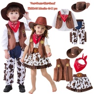 【ELAND shop】 Western Cowboy Costume For Kids Boys Jazz Hat Vest Pants Scarf Suits Children Day Girls