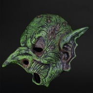 𓍝 New Foam Witch Mask Green Goblin Cosplay Costume Green Elf Scary Witch Mask Halloween Carnival F