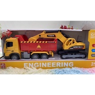 Toys Children's Play Cars Dump Trucks Loader Truck Boy's Car Boys' Double Pack Backhoe
