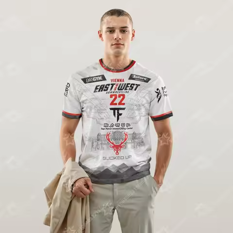 2026The East vs West Series 22 Armwrestling T-Shirt Atlantic City Sports Jersey Men's Breathable Qui