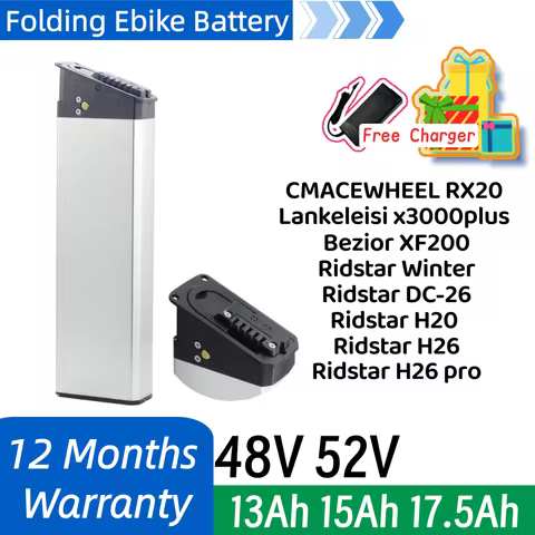 Ridstar DC-26 H20 H26 pro CMACEWHEEL RX20 48V 52V 13Ah 15Ah 17.5Ah Battery for Lankeleisi x3000plus 