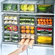 AT-🌞Kitchen Transparent Double Layer Refrigerator Storage Box Drawer Food Dumplings Box Frozen Crisper Egg Storage Box F