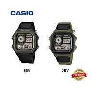100% Casio Original AE-1200WHB-1B / AE-1200WHB-3B Digital Unisex Cloth Band AE-1200WHB AE1200WHB-3B 