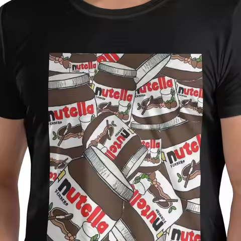 Jar Of Nutella Chocolate 100% Cotton T-Shirt Men's Classic T Shirts Men Round Neck Short Sleeve S-6X