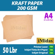 A4 200 gsm Thick Kraft Paper Liner/Samson Brown 200 gram