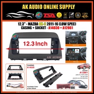 Mazda CX-5 2011-2016  ( Low Spec ) Android Player 12.3" Inch Casing+Socket - A14030 + A12861
