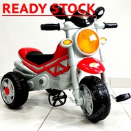 Tricycle Motor bergaya Berbunyi Music horn Premium quality Kuality baik Hadiah present perempuan lelaki budak 3-5tahun Plastic tayar indoor/outdoor Kids Tricycle Front Red Blue Cute Comel Basket Basikal roda tiga Tradisional Old Style Lama Tahan lama