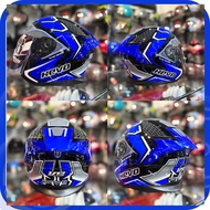 HEVO HELMET GLOSSY BLACK BLUE HELMET OPEN FACE HEVO ORIGINAL