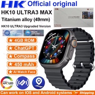 New HK10 ULTRA 3 Max Smartwatch 2025 49mm HD AMOLED 4G ROM Bluetooth Network Call Robot Clock NFC Co
