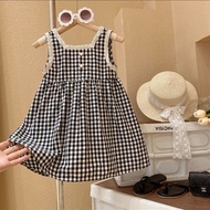 [Mr.Gabor] Girls' checkered dress / Chest dress