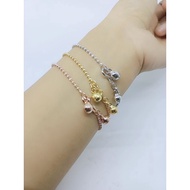 Genuine silver bracelet, gold plated, 2 bell carved peppercorn bracelet, genuine 925 silver bracelet