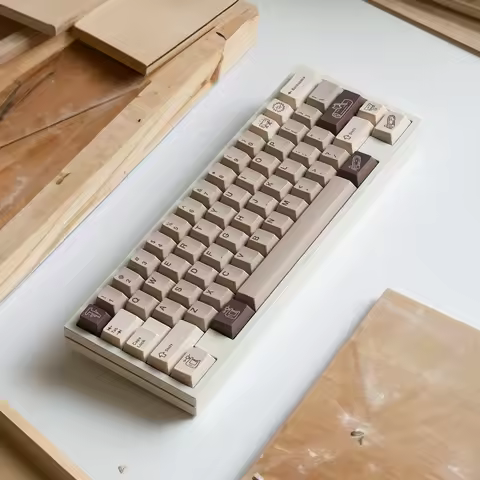 JKDKeys Carpenter Brown Cherry Profile PBT Keycap for 61 68 104 75 87 980 Cherry MX Mechanical Keybo