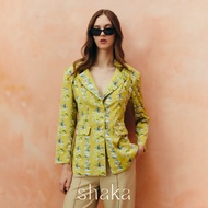 AW25 Shaka Printed Satin Tailored Jacket เสื้อแจ็คเก็ตหรือเบลเซอร์ ทรงเทเลอร์ คอปกแหลม JK-8250701 (Y