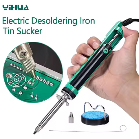 YIHUA 929D-V 30W Electric Soldering Tin Sucker Vacuum Desoldering Pump With Nozzles For Soldering Ac