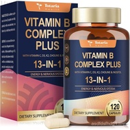 13-in-1 Vitamin B Complex Plus with Vitamin B1, B2, B3 (Niacinamide), B4, B5, B6, B7 (Biotin), B8 (I