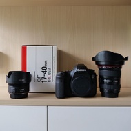 Canon 佳能 6D + EF 17-40mm f/4L USM + EF 50mm f/1.8 STM + 攝影包，一機兩鏡（DSRL，單反相機，鏡頭）