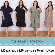 JUMBO 728 DEVIRA DRESS BIGSIZE PR4DA STRETCH MATERIAL FIT TO XXL MIDIDRESS