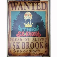 [瑕疵品] 海賊王 通緝令 布魯克骨仔 海報  One Piece Wanted Dead or Alive Brook Poster