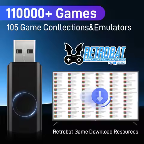 Retrobat Games Download Resources With 110000+ Retro Games&105 Emulator For N64/PS3/PS2/PS1/Game Cub