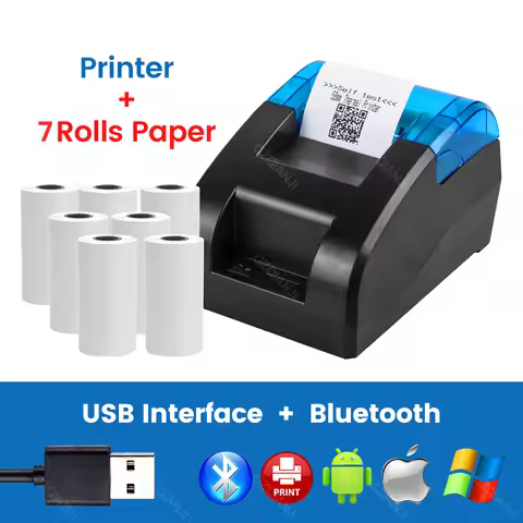 Mini Bluetooth Thermal Printer Wireless UBS Desktop 58mm Receipt Bill Printers Loyverse POS Free App