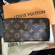 二手 LV/LOUIS VUITTON 路易威登 拉鍊長夾 錢包 M42616 老花 Monogram Zippy 棕色