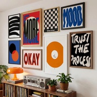 Bold Typography Wall Paintings, Monochrome Wall Art, Dopamine Decor - Homestay Decor Paintings, Chil