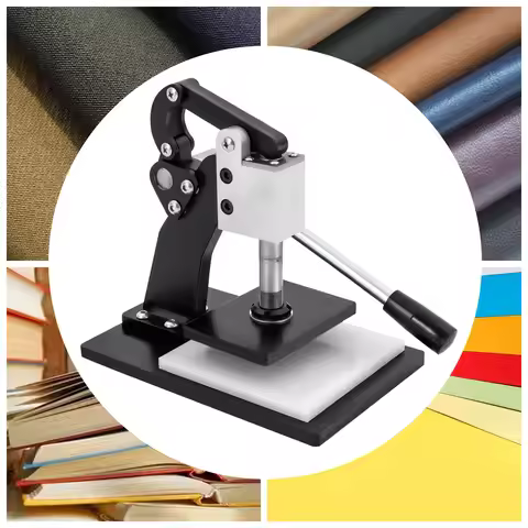 Manual Leather Die Cutting Machine - Deep Throat Design, 1964lbs Max Pressure, 5.12*3.54in Press Pla