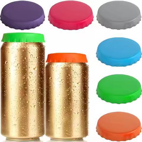 6 Pack Silicone Soda Can Lids Silicone Can Lids Beer Can Lids Juice Drink Can Protective Covers Reus