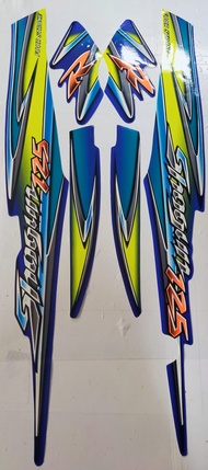 Striping Stiker Fullset Lis Body Motor Suzuki Shogun Lama 125r 2004 2005 Warna Biru Standar/KAWAN SE