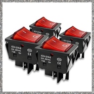 [feidan33.ph] Red Lighted 4 Pack 30A 250V AC DPST 4 Pin Rocker Toggle Switch T125 Heavy Duty On/Off 