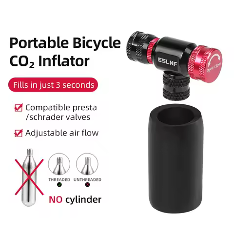 ESLNF Mini Bicycle CO2 Pump Portable Tire Inflator For Schrader Presta Adapter MTB Road Bike Aluminu