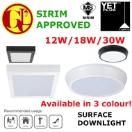 [SIRIM APPROVED] YET PLUS 9003 9005 12W 18W 30W ROUND SQUARE SURFACE DOWNLIGHT DAYLIGHT 6500K READY 