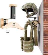OneTigris Tactical Gear Wall Mount, Motorcycle Helmet Holder Stand Jacket Hanger Plate Carrier Rack 