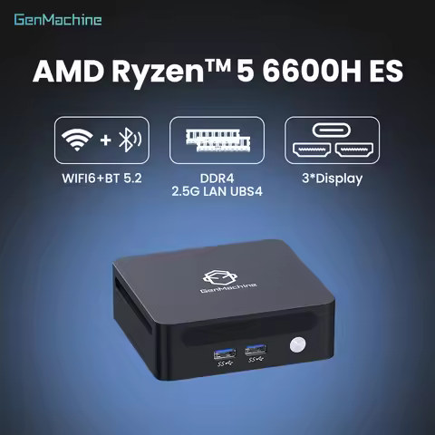 Perfect for Streaming & Work Diy Pc Mini Pc Gaming Genmachine AMD Ryzen 6600H 6600U ES 6800H Mini Pc