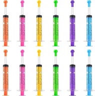 Pack of 12 5 ml Plastic Syringe with Lid, Colostrum Syringe, Small Reusable Dosing Syringe, Syringes