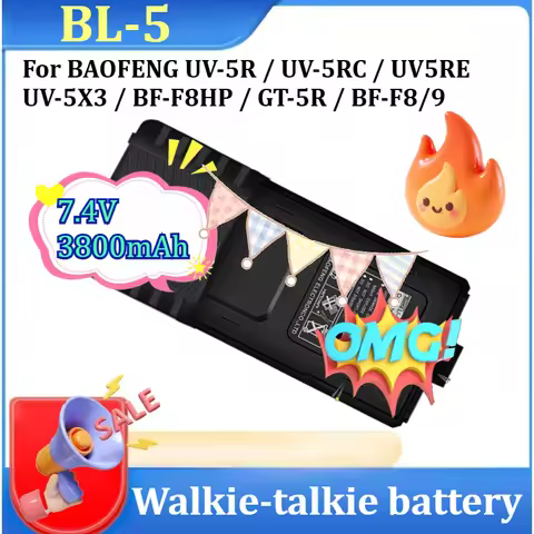 BL-5 7.4V 3800mAh Battery For BAOFENG UV-5R UV-5RC UV5RE UV-5X3 BF-F8HP GT-5R BF-F8/9 Walkie Talkie 