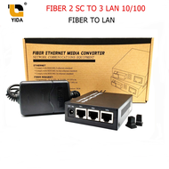 media Fiber optic มีเดียไฟเบอร์ simplex SC 2 port แปลงเป็นแลน 3 Lan port