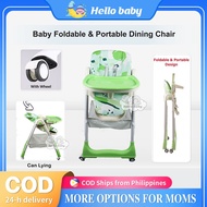 Foldable high chair for baby Wooden Chair baby chair feeding 4 gear height adjustment Feeding Boost