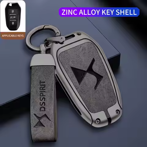 Alloy Leather Smart Remote Car Key Case Cover Shell For DS DS7 DS5 DS6 DS9 New Energy DS4 Dias Car I