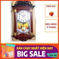 ĐỒNG HỒ QUẢ LẮC - Đồng hồ treo tường quả lắc sang trọng F19 - Tặng kèm pin và Móc Treo