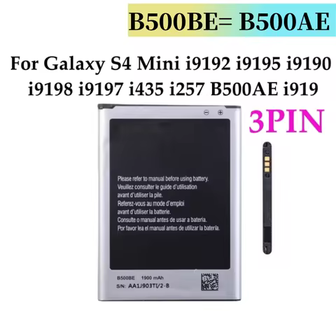 Battery B500BE B500AE For Samsung Galaxy S4 Mini I9190 I9192 I9195 I9198 S4Mini Battery 3 pins 4 pin