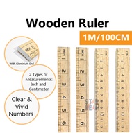 100cm/ 1 Meter Pembaris Kayu Jahitan/ Tailor Wood Ruler