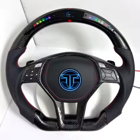 Custom LED Carbon Fiber Steering Wheel for for Mercedes AMG W204 C63 C43 W212 C180 C200 C260 C300 C6