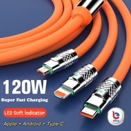 [SG Seller] 120 W, Three data cables, Three-head for Apple,Huawei,Type-C,Android, 6A/2.4A/2A mobile 