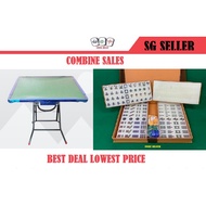 Foldable Blue Edges Mahjong Table &amp; A1 Size Ivory Colour Mahjong Set 37mm / 2 Items Combine Sales
