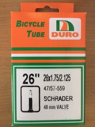 ยางในจักรยาน 26x1.90/1.95/2.00/2.10/2.125 AV 48mm. ยี่ห้อ Duro P2w spare parts shop