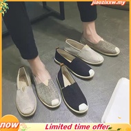 .Ready Stock   kasut loafer lelaki kasut sarung lelaki kasut separuh lelaki Spring Linen Kanvas