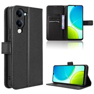 Lật trường hợp đối với Vivo y04 4G trường hợp ví ngăn đựng thẻ bằng da PU vỏ điện thoại cho Vivo y04