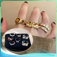 Ring Set of 7 Unique Geometric Rings Ring Set Fashion Ring Set Retro Vintage Style Ring Set